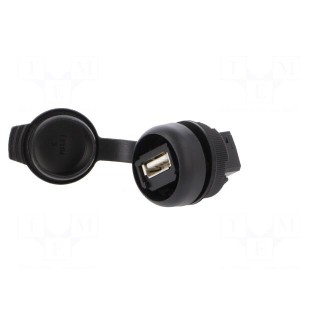 USB socket | 22mm | FrontCom | -40÷70°C | Ø22mm | IP65 | Colour: black