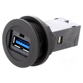 USB socket | 22mm | har-port | -25÷70°C | Ø22.3mm | IP20 | Colour: black