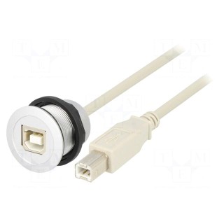 USB socket | 22mm | har-port | -25÷70°C | Ø22.3mm | IP20 | silver
