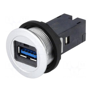 USB socket | 22mm | har-port | -25÷70°C | Ø22.3mm | IP20 | silver