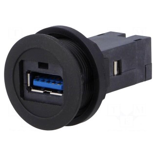 USB socket | 22mm | Harmony XB5 | -40÷70°C | Ø22mm | IP20 | Colour: black