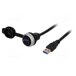 USB socket | 22mm | RMQ-Titan | Ø22.5mm | Len: 0.6m | USB 3.0 A/A