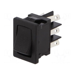 ROCKER | DPDT | Pos: 2 | ON-ON | 10A/125VAC | black | Leads: for soldering