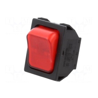 ROCKER | DPST-NC | Pos: 2 | ON-OFF | 10A/250VAC | red | neon lamp | 250V