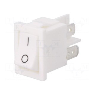 ROCKER | DPST | Pos: 2 | OFF-ON | 10A/250VAC | 10A/28VDC | white | none