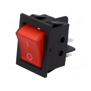 ROCKER | DPST | Pos: 2 | OFF-ON | 15A/250VAC | red | neon lamp | 35mΩ