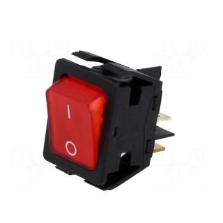 ROCKER | DPST | Pos: 2 | ON-OFF | 16A/250VAC | 20A/28VDC | red | neon lamp