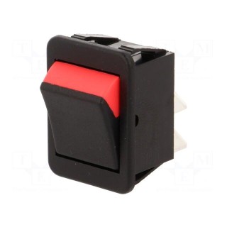 ROCKER | DPST | Pos: 2 | OFF-ON | 16A/250VAC | black-red | none
