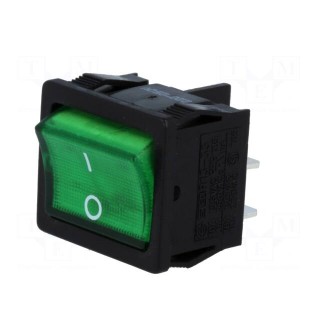 ROCKER | DPST | Pos: 2 | OFF-ON | 6A/250VAC | green | neon lamp 250V | 50mΩ