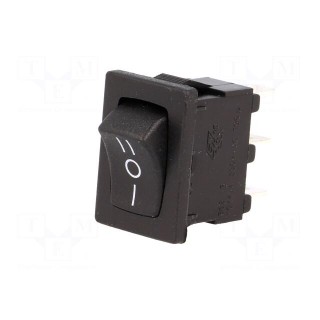 ROCKER | SP3T | Pos: 3 | ON-OFF-ON | 10A/250VAC | 10A/28VDC | black | none