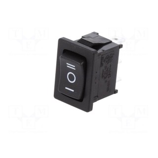 ROCKER | SP3T | Pos: 3 | ON-OFF-ON | 10A/250VAC | black | none | 50mΩ