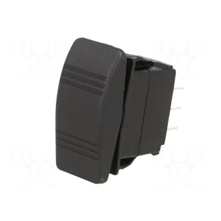 ROCKER | SP3T | Pos: 3 | (ON)-OFF-(ON) | 20A/14VDC | black | IP56 | none