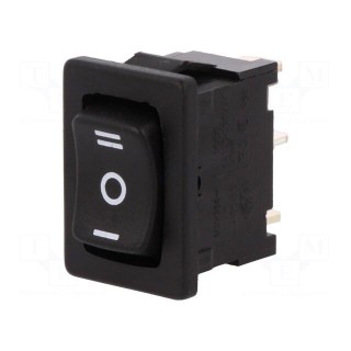 ROCKER | SP3T | Pos: 3 | ON-OFF-ON | 6A/250VAC | black | IP40 | none | 100mΩ