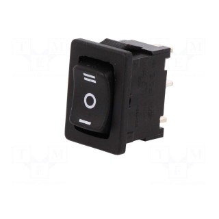 ROCKER | SP3T | Pos: 3 | ON-OFF-ON | 6A/250VAC | black | IP40 | none | 100mΩ