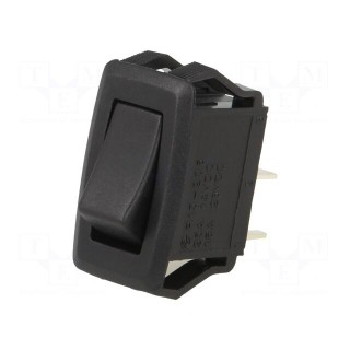 ROCKER | SPST | Pos: 2 | ON-OFF | 10A/24VDC | black | none | Rcont max: 50mΩ