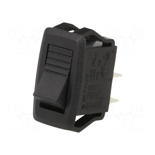 ROCKER | SPST | Pos: 2 | ON-OFF | 10A/24VDC | black | none | Rcont max: 50mΩ