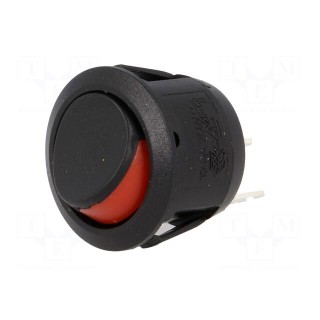 ROCKER | SPST | Pos: 2 | OFF-ON | 10A/250VAC | black-red | none | 50mΩ