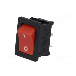 ROCKER | SPST | Pos: 2 | OFF-ON | 10A/250VAC | red-white | none | 50mΩ