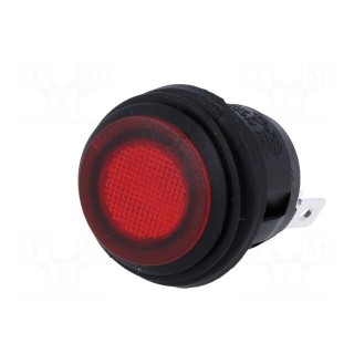 ROCKER | SPST | Pos: 2 | OFF-ON | 10A/250VAC | red | IP65 | neon lamp 230V