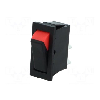 ROCKER | SPST | Pos: 2 | OFF-ON | 16A/250VAC | black-red | none