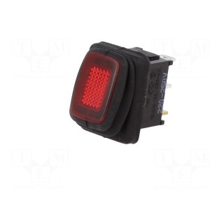 ROCKER | SPST | Pos: 2 | OFF-ON | 16A/250VAC | red | IP65 | neon lamp 250V