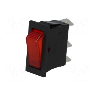 ROCKER | SPST | Pos: 2 | ON-OFF | 16A/250VAC | red | neon lamp | 250V | 5500