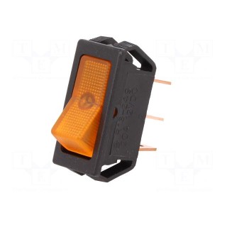 ROCKER | SPST | Pos: 2 | OFF-ON | 20A/12VDC | orange | neon lamp | 50mΩ