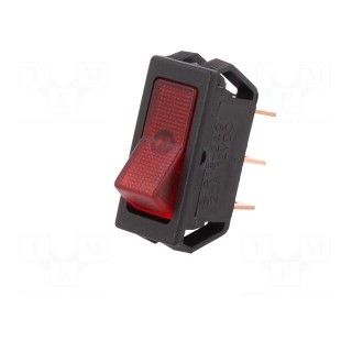 ROCKER | SPST | Pos: 2 | OFF-ON | 20A/12VDC | red | neon lamp | 50mΩ