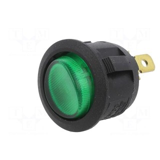 ROCKER | SPST | Pos: 2 | ON-OFF | 20A/14VDC | green | LED | Rcont max: 50mΩ