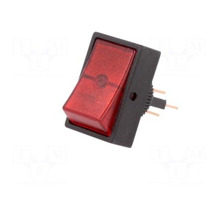ROCKER | SPST | Pos: 2 | OFF-ON | 30A/12VDC | red | neon lamp | 50mΩ