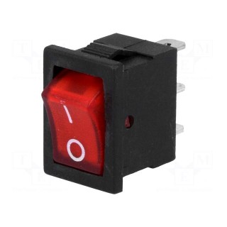 ROCKER | SPST | Pos: 2 | ON-OFF | 3A/250VAC | red | neon lamp | 35mΩ | RSC07