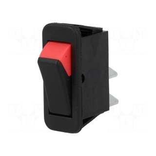 ROCKER | SPST | Pos: 2 | OFF-ON | 16A/250VAC | black-red | none
