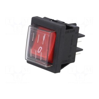 ROCKER | SPST | Pos: 2 | ON-OFF | 16A/250VAC | red | max.125°C