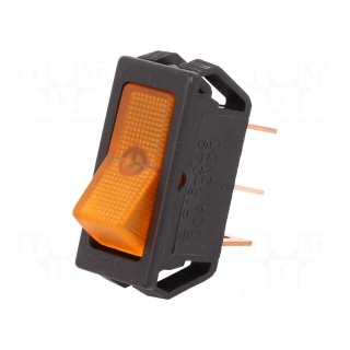 ROCKER | SPST | Pos: 2 | OFF-ON | 20A/12VDC | orange | neon lamp | 50mΩ