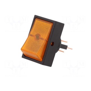 ROCKER | SPST | Pos: 2 | OFF-ON | 30A/12VDC | orange | neon lamp | 50mΩ