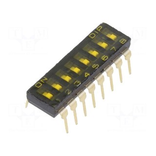 Switch: DIP-SWITCH | OFF-ON | 0.025A/24VDC | Pos: 2 | -40÷85°C | PCB,THT