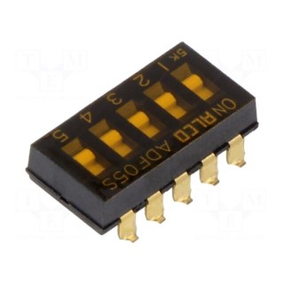 Switch: DIP-SWITCH | Poles number: 5 | OFF-ON | 0.025A/24VDC | Pos: 2