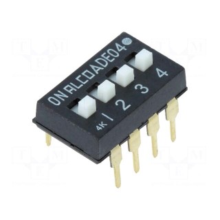 Switch: DIP-SWITCH | Pos: 2 | SPST | 0.1A/24VDC | Illumin: none | 50mΩ