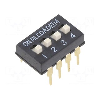Switch: DIP-SWITCH | ON-OFF | 0.1A/24VDC | Pos: 2 | -30÷85°C | THT | ADE