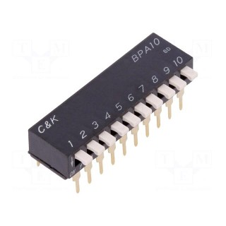 Switch: DIP-SWITCH | Poles number: 10 | OFF-ON | 0.025A/24VDC | Pos: 2