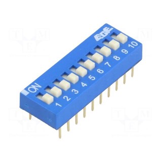 Switch: DIP-SWITCH | Poles number: 10 | ON-OFF | 0.025A/24VDC | Pos: 2