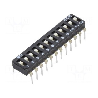 Switch: DIP-SWITCH | Poles number: 12 | OFF-ON | 0.025A/24VDC | Pos: 2