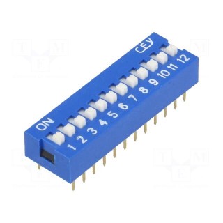 Switch: DIP-SWITCH | Poles number: 12 | ON-OFF | 0.05A/12VDC | Pos: 2