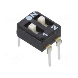 Switch: DIP-SWITCH | Poles number: 2 | OFF-ON | 0.025A/24VDC | Pos: 2