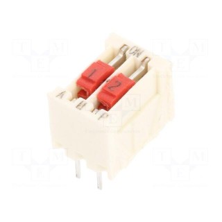 Switch: DIP-SWITCH | Poles number: 2 | OFF-ON | 0.025A/50VDC | Pos: 2