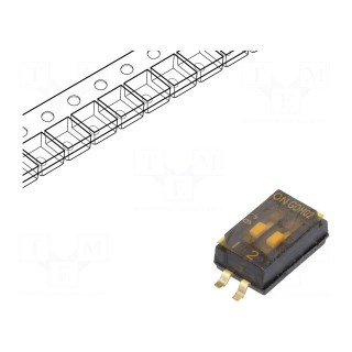 Switch: DIP-SWITCH | Poles number: 2 | OFF-ON | 0.1A/50VDC | Pos: 2