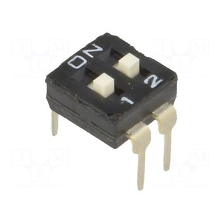 Switch: DIP-SWITCH | Poles number: 2 | ON-OFF | 0.1A/24VDC | Pos: 2