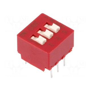 Switch: DIP-SWITCH | Poles number: 3 | 0.1A/50VDC | Pos: 2 | -40÷85°C