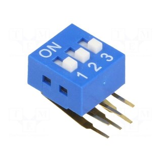 Switch: DIP-SWITCH | Poles number: 3 | ON-OFF | 0.05A/12VDC | Pos: 2
