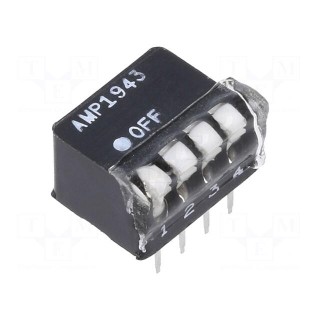 Switch: DIP-SWITCH | Poles number: 4 | OFF-ON | 0.0025A/24VDC | Pos: 2